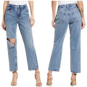 Good American 6/28 Good 90’s Duster Straight Leg High Rise Blue Denim Jeans